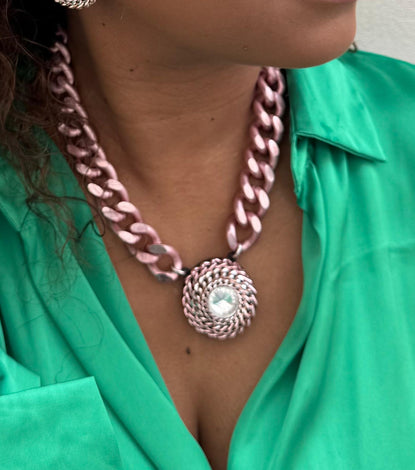 Necklace - BE151-C105-PINK