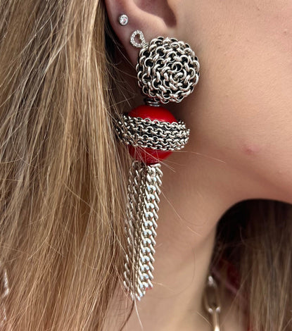 Earrings - BE080-O105-RED