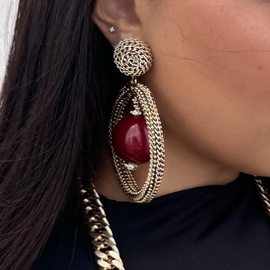 Earrings - BE105-O150-RED