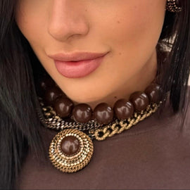 Collana - BE232-C225-BROWN