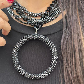 Necklace - BE113-C135-BLACK