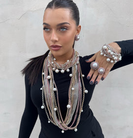 Necklace - BE145-C195-PINK