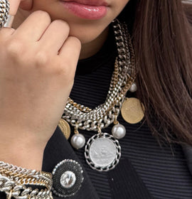 Necklace - BE148-C75-SILVER